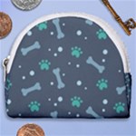 Bons Foot Prints Pattern Background Horseshoe Style Canvas Pouch