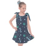 Bons Foot Prints Pattern Background Kids  Tie Up Tunic Dress
