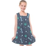 Bons Foot Prints Pattern Background Kids  Cross Back Dress