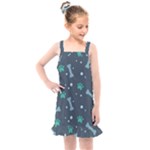 Bons Foot Prints Pattern Background Kids  Overall Dress