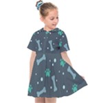 Bons Foot Prints Pattern Background Kids  Sailor Dress