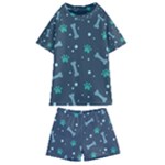 Bons Foot Prints Pattern Background Kids  Swim T-Shirt and Shorts Set