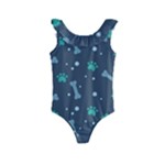 Bons Foot Prints Pattern Background Kids  Frill Swimsuit