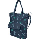 Bons Foot Prints Pattern Background Shoulder Tote Bag