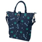 Bons Foot Prints Pattern Background Buckle Top Tote Bag