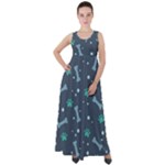 Bons Foot Prints Pattern Background Empire Waist Velour Maxi Dress