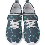 Bons Foot Prints Pattern Background Men s Velcro Strap Shoes