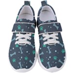 Bons Foot Prints Pattern Background Women s Velcro Strap Shoes