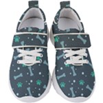 Bons Foot Prints Pattern Background Kids  Velcro Strap Shoes