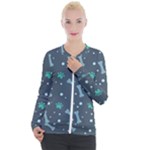 Bons Foot Prints Pattern Background Casual Zip Up Jacket