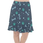 Bons Foot Prints Pattern Background Fishtail Chiffon Skirt