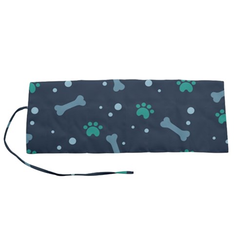 Bons Foot Prints Pattern Background Roll Up Canvas Pencil Holder (S) from ArtsNow.com