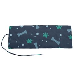 Bons Foot Prints Pattern Background Roll Up Canvas Pencil Holder (S) from ArtsNow.com