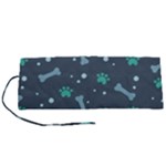 Bons Foot Prints Pattern Background Roll Up Canvas Pencil Holder (S)