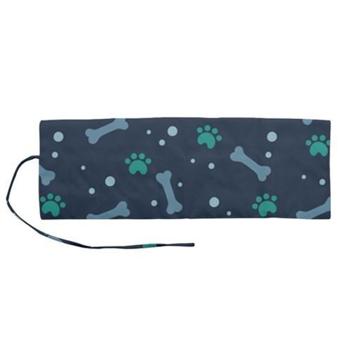 Bons Foot Prints Pattern Background Roll Up Canvas Pencil Holder (M) from ArtsNow.com