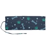 Bons Foot Prints Pattern Background Roll Up Canvas Pencil Holder (M)