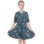 Bons Foot Prints Pattern Background Kids  All Frills Chiffon Dress