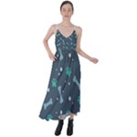 Bons Foot Prints Pattern Background Tie Back Maxi Dress