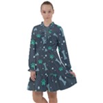 Bons Foot Prints Pattern Background All Frills Chiffon Dress