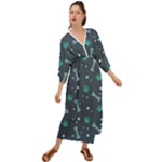 Bons Foot Prints Pattern Background Grecian Style  Maxi Dress
