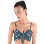 Bons Foot Prints Pattern Background Woven Tie Front Bralet