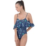 Bons Foot Prints Pattern Background Drape Piece Swimsuit