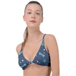 Bons Foot Prints Pattern Background Knot Up Bikini Top