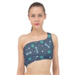 Bons Foot Prints Pattern Background Spliced Up Bikini Top 