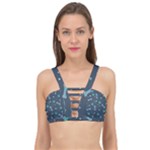 Bons Foot Prints Pattern Background Cage Up Bikini Top