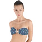 Bons Foot Prints Pattern Background Twist Bandeau Bikini Top