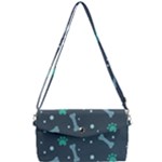 Bons Foot Prints Pattern Background Removable Strap Clutch Bag