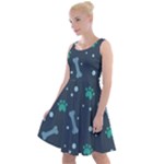 Bons Foot Prints Pattern Background Knee Length Skater Dress