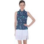 Bons Foot Prints Pattern Background Women s Sleeveless Polo T-Shirt
