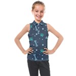 Bons Foot Prints Pattern Background Kids  Sleeveless Polo T-Shirt