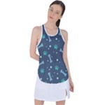Bons Foot Prints Pattern Background Racer Back Mesh Tank Top