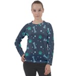 Bons Foot Prints Pattern Background Women s Long Sleeve Raglan T-Shirt