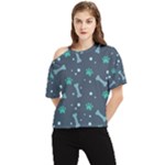 Bons Foot Prints Pattern Background One Shoulder Cut Out T-Shirt