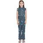 Bons Foot Prints Pattern Background Kids  Sleeveless Ruffle Edge Band Collar Chiffon One Piece
