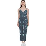 Bons Foot Prints Pattern Background V-Neck Camisole Jumpsuit