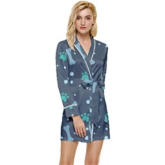 Long Sleeve Satin Robe 