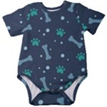 Bons Foot Prints Pattern Background Baby Short Sleeve Bodysuit