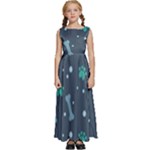 Bons Foot Prints Pattern Background Kids  Satin Sleeveless Maxi Dress