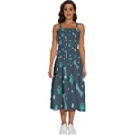 Bons Foot Prints Pattern Background Sleeveless Shoulder Straps Boho Dress