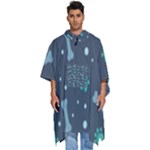 Bons Foot Prints Pattern Background Men s Hooded Rain Ponchos