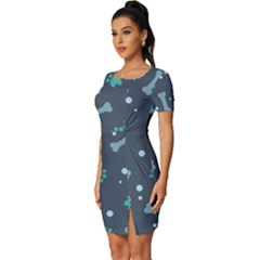 Fitted Knot Split End Bodycon Dress 