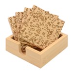 Bons Foot Prints Pattern Background Bamboo Coaster Set