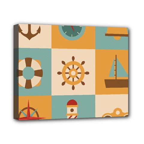 Nautical Elements Collection Canvas 10  x 8  (Stretched) from ArtsNow.com