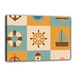 Nautical Elements Collection Canvas 18  x 12  (Stretched)