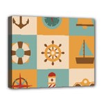 Nautical Elements Collection Deluxe Canvas 20  x 16  (Stretched)