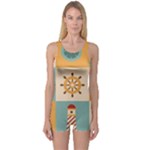 Nautical Elements Collection One Piece Boyleg Swimsuit